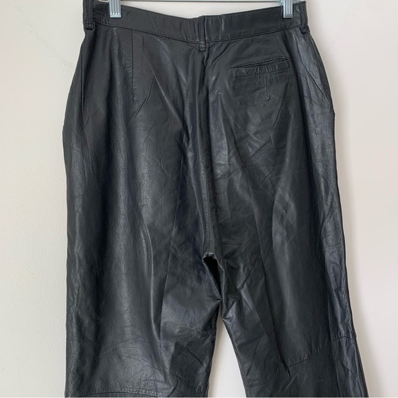 LA Vogue 100% Genuine Leather Pants Black Size 14 Vintage - Picture 7 of 14